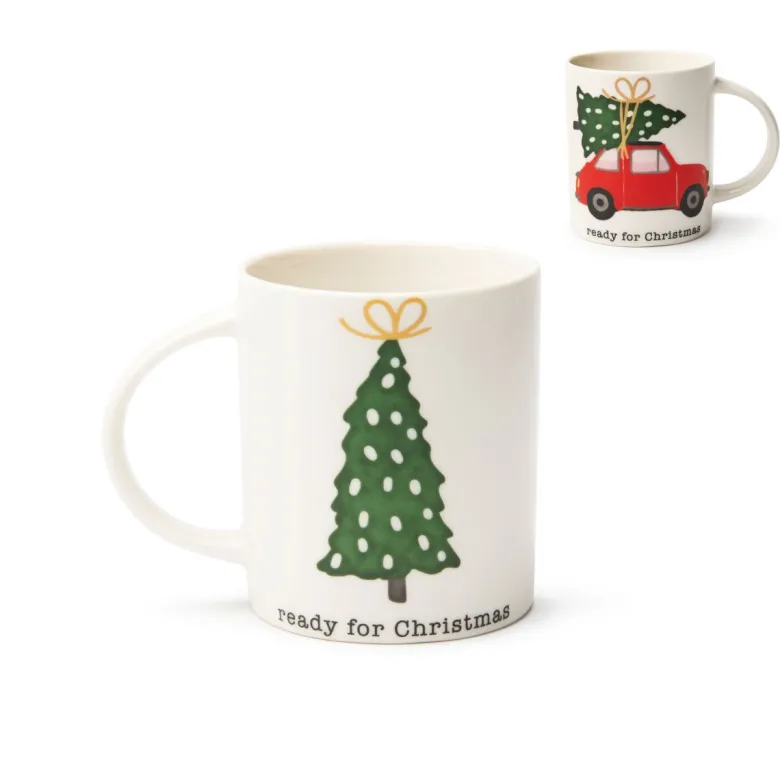 Tazze tipo mug, 4 pezzi, natalizie, porcellana