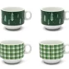 Tazzine caffè, 4 pezzi, con supporto, porcellana