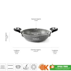 Tegame, effetto pietra, antiaderente, 16 cm