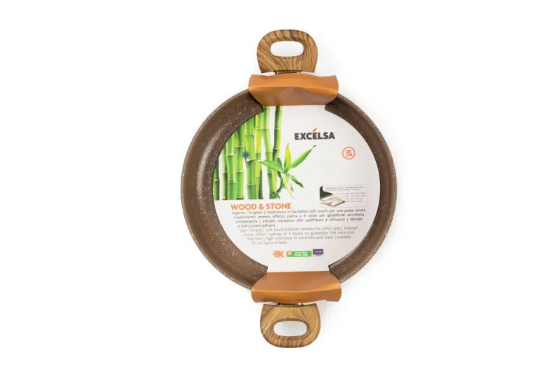 Tegame, 1 pezzo, 28 cm, effetto legno e pietra