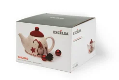 Teiera per infusi, gnomo, natalizia, ceramica