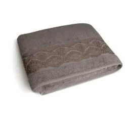 Telo doccia, 100% cotone, grigio,100x150 cm