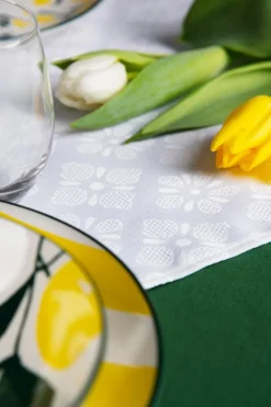 Tovaglia rettangolare, 100% cotone, verde scuro, 140x240 cm