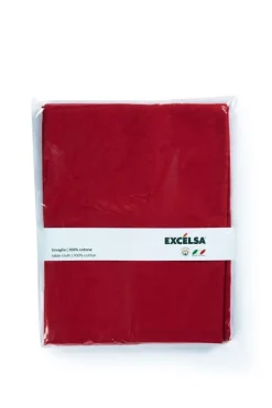 Tovaglia rettangolare, 100% cotone, rosso scuro, 140x180 cm