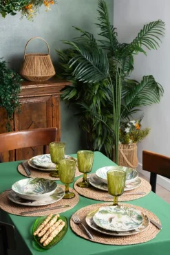 Tovaglia rettangolare, 100% cotone, verde scuro, 140x180 cm