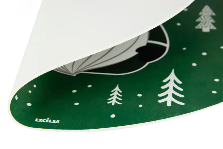 Tovagliette americane, tonde, 2 pezzi, gnomo, green winter