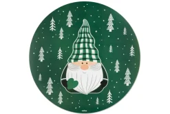 Tovagliette americane, tonde, 2 pezzi, gnomo, green winter