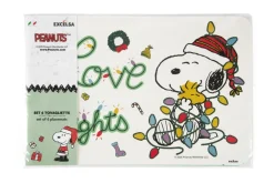 6 tovagliette, rettangolari, peanuts shiny & bright