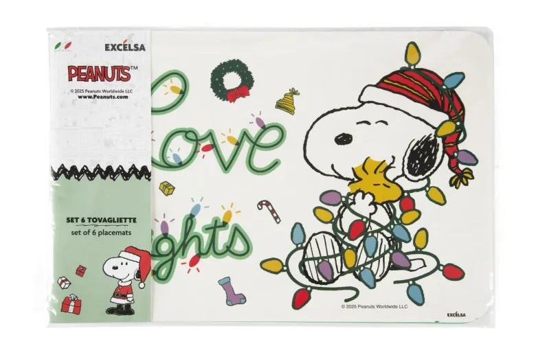 6 tovagliette, rettangolari, peanuts shiny & bright