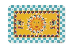 6 tovagliette, rettangolari, stile siciliano, multicolore