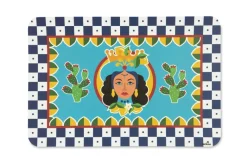 6 tovagliette, rettangolari, stile siciliano, multicolore