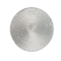 6 tovagliette, tonde, 36 cm, argentate