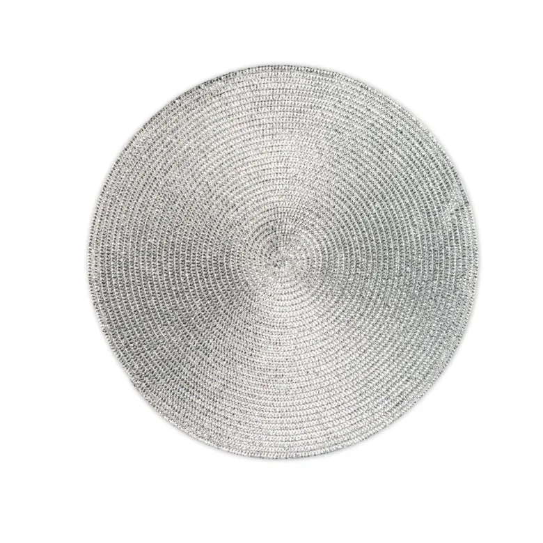 6 tovagliette, tonde, 36 cm, argentate
