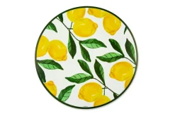 6 tovagliette, tonde, 38 cm, con limoni