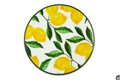 6 tovagliette, tonde, 38 cm, con limoni