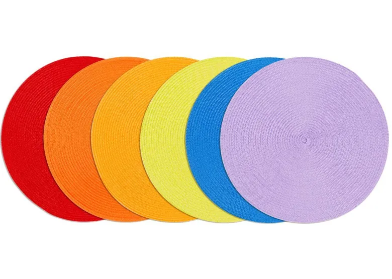 6 tovagliette, tonde, 36 cm, multicolore