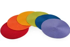 6 tovagliette, tonde, 36 cm, multicolore