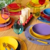 6 tovagliette, tonde, 36 cm, rosso