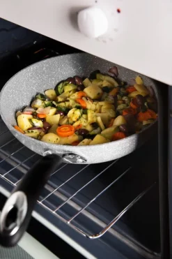 Wok antiaderente, effetto pietra, 28 cm