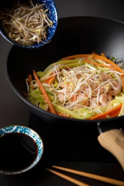 Wok con coperchio, 28 cm, antiaderente