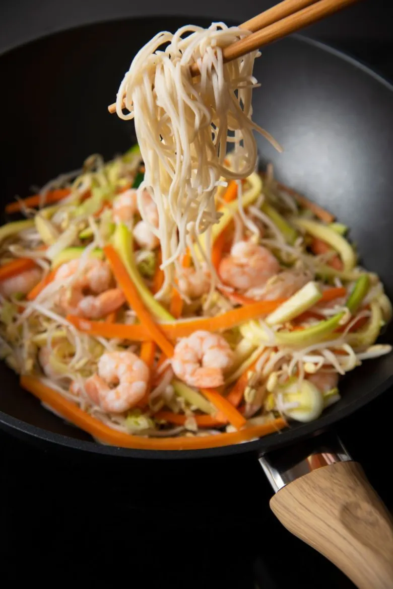 Wok con coperchio, 28 cm, antiaderente