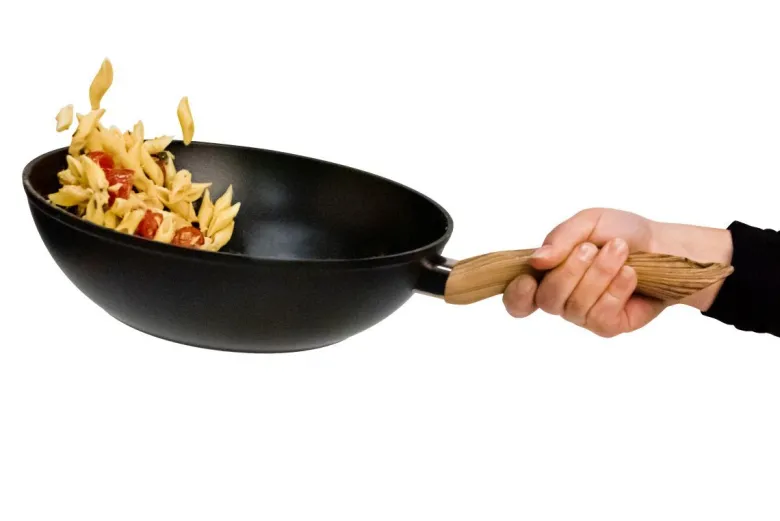 Wok con coperchio, 28 cm, antiaderente